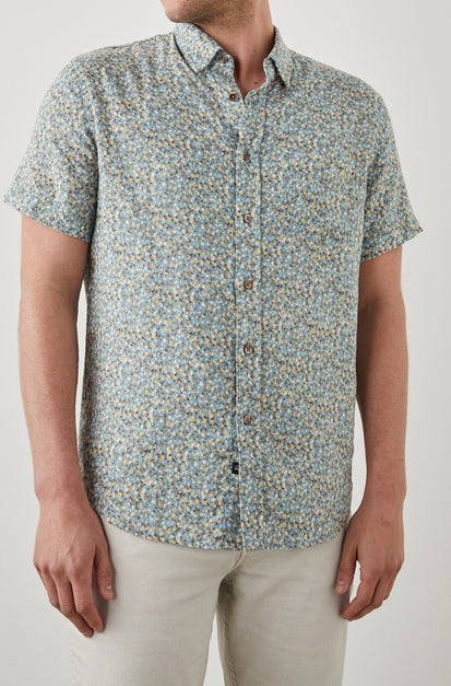 Carson Spring Blossom Teal Creamsicle Shirt - Front