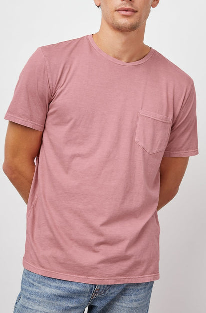 JOHNNY CORAL SHORT SLEEVE CREW WITH POCKET-FRONT