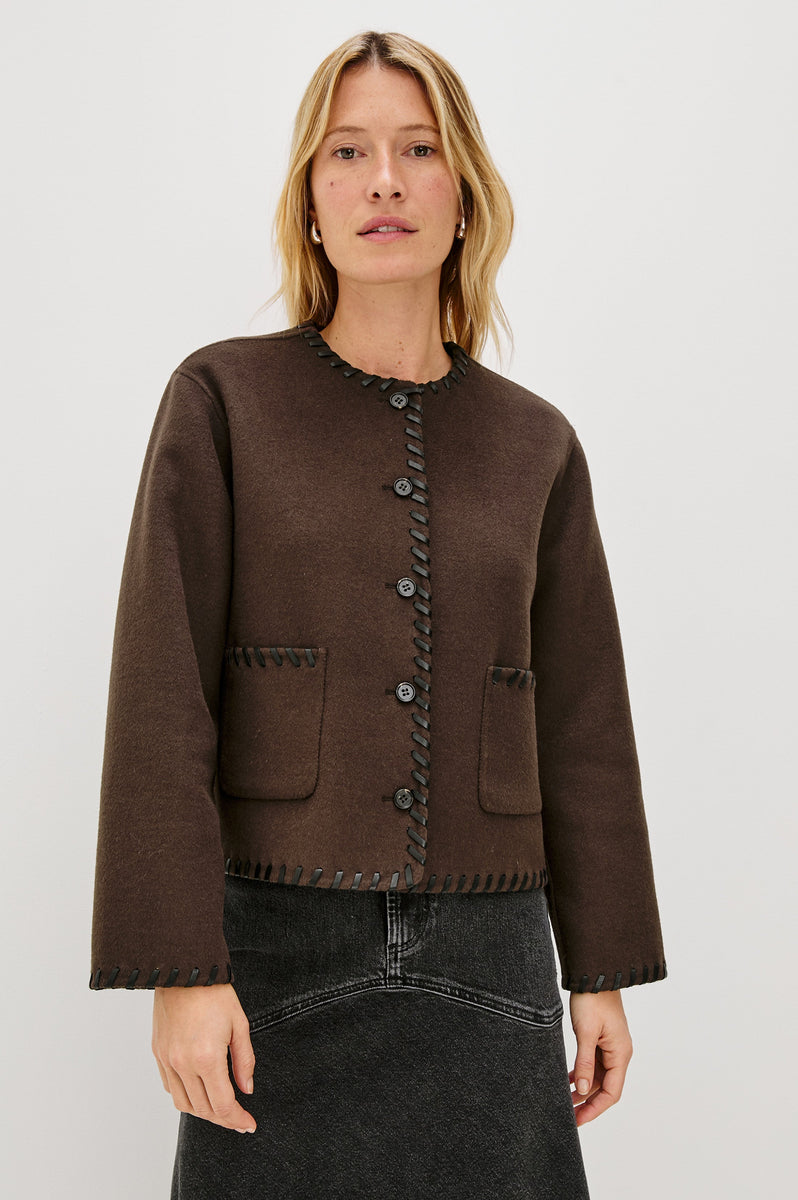 MELANIE JACKET - DARK BROWN – Rails UK