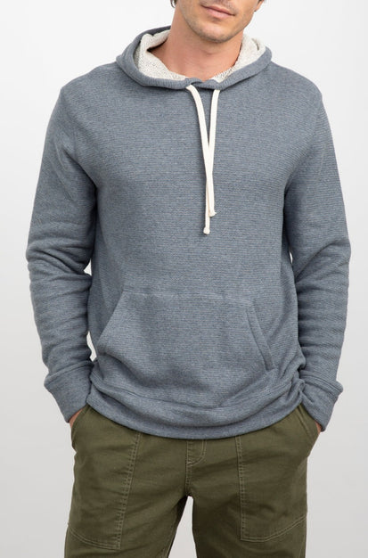 SMITH BLUE BARLEY STRIPE HOODIE- FRONT