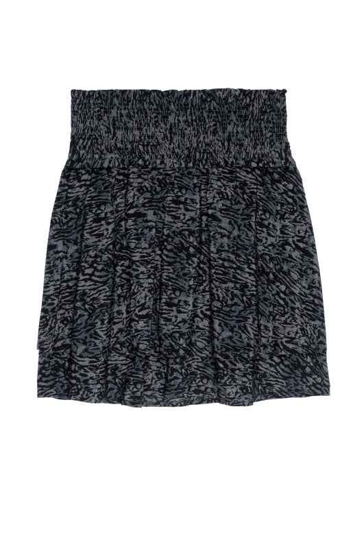 ADDISON SKIRT - CHARCOAL ABSTRACT ANIMAL