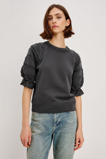 AGGY TOP - WASHED BLACK