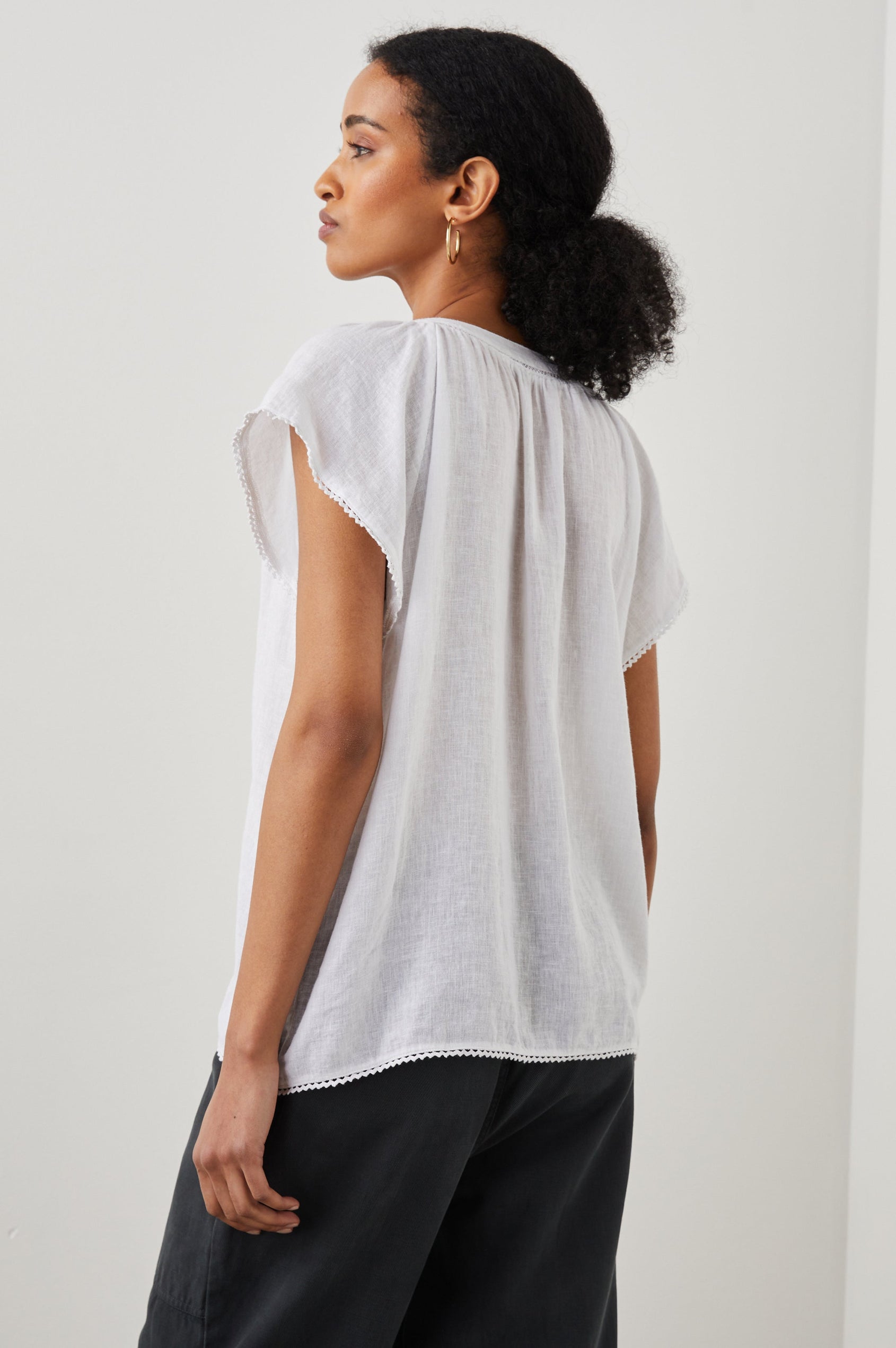 ALENA WHITE LACE DETAIL TOP - BACK