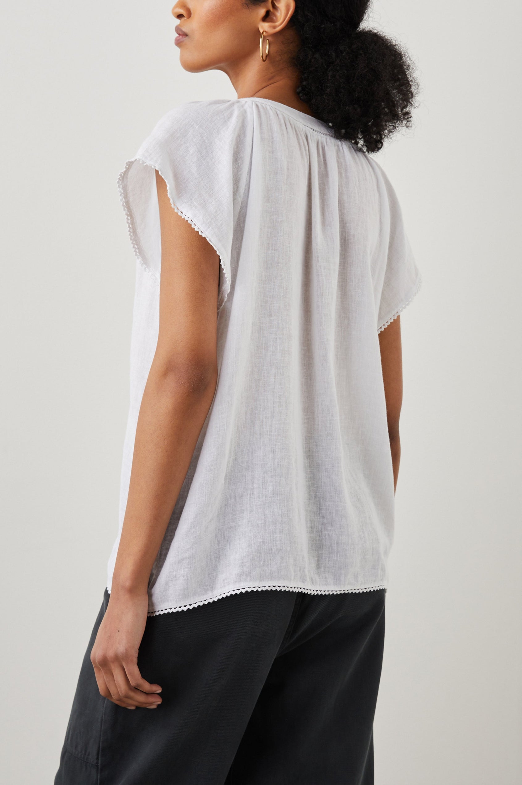 ALENA WHITE LACE DETAIL TOP - BACK BOD