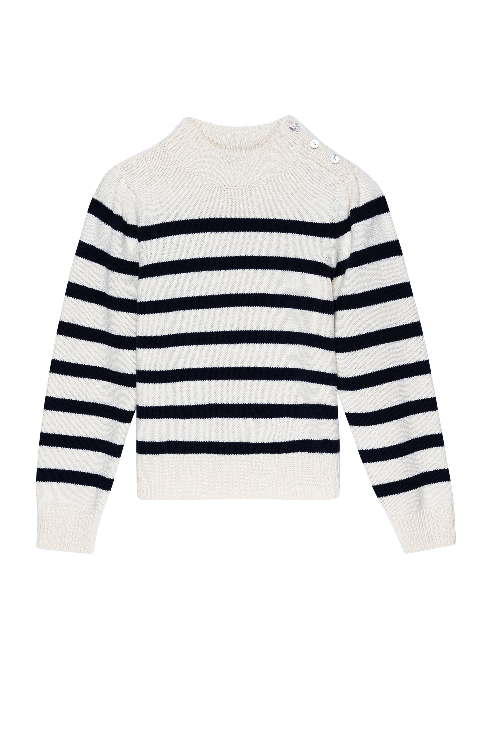 ALLIE SWEATER - IVORY NAVY STRIPE