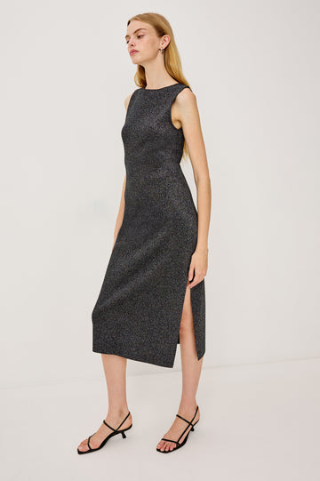 ALORA DRESS - GUNMETAL LUREX