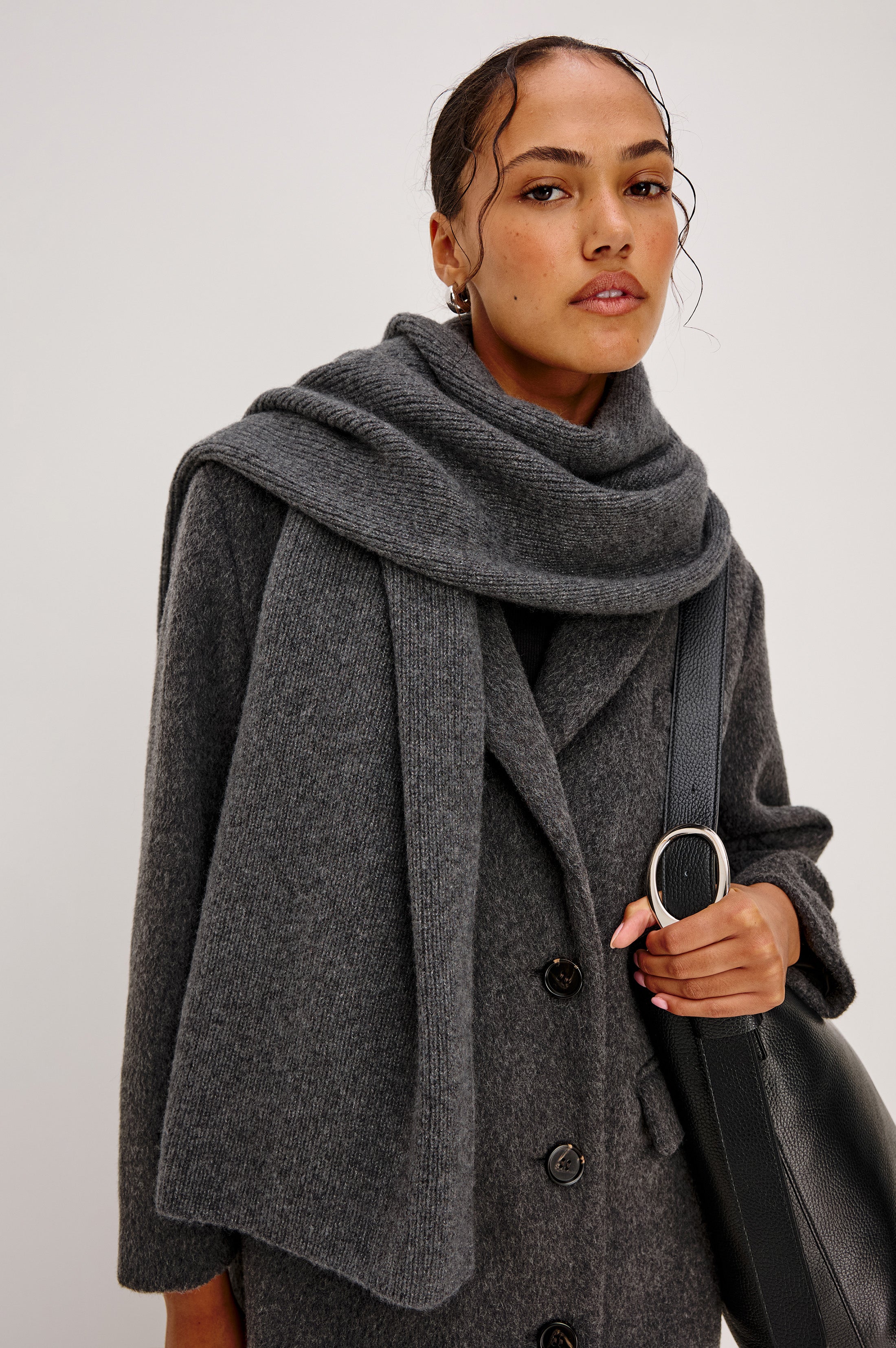 Alps Cashmere Silk Scarf - Thunder