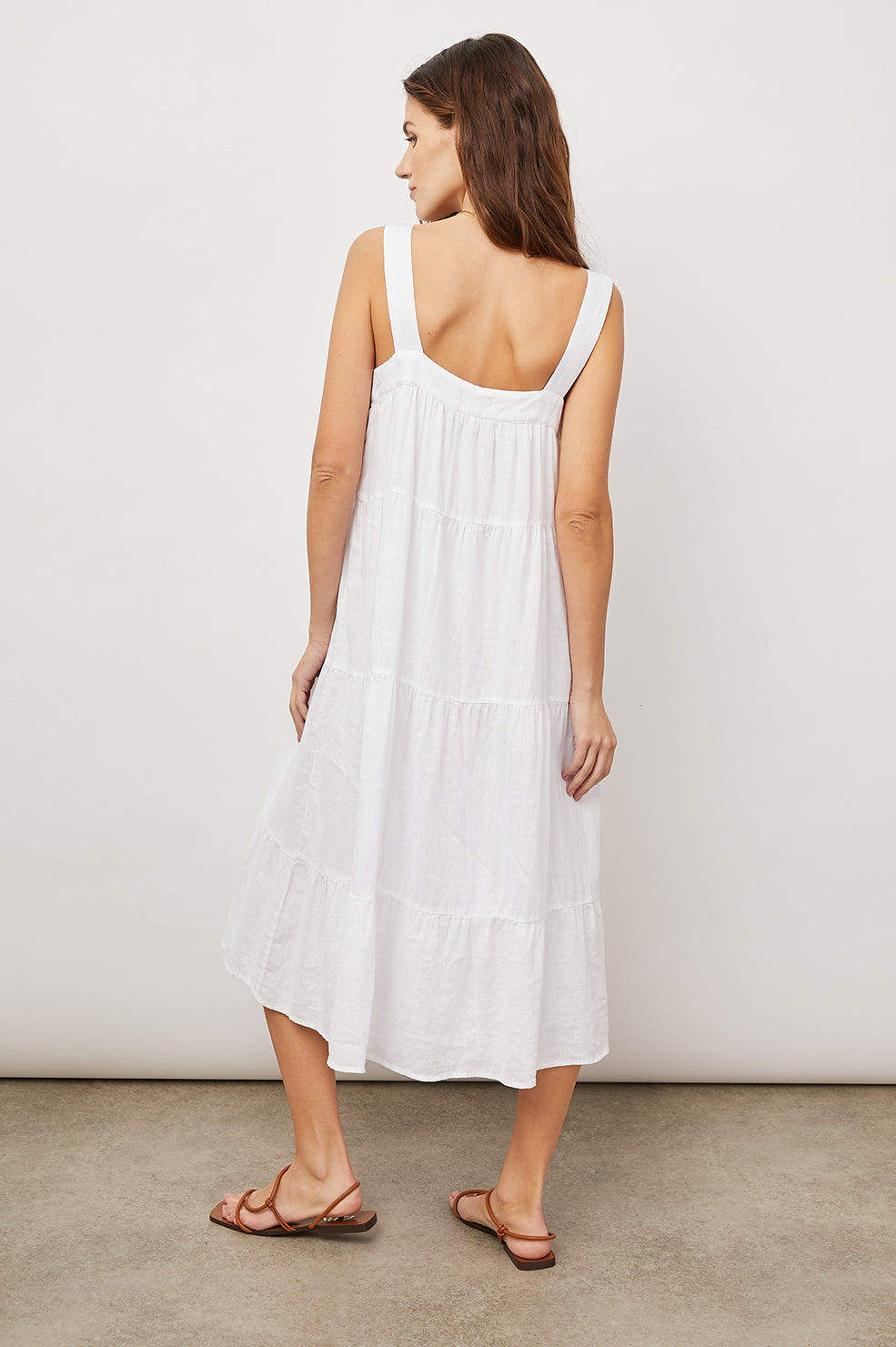 Amaya Bright White Tank Dress - back full body