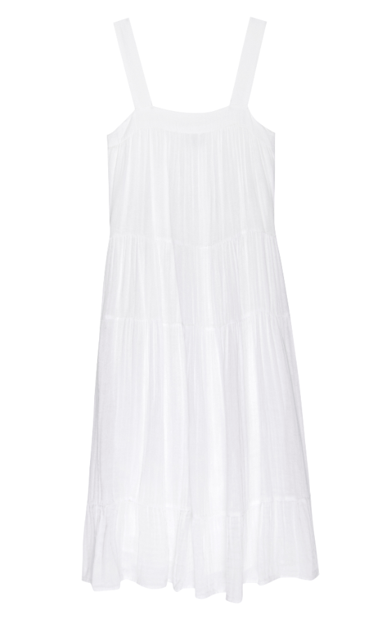 Amaya Bright White Tank Dress - flat