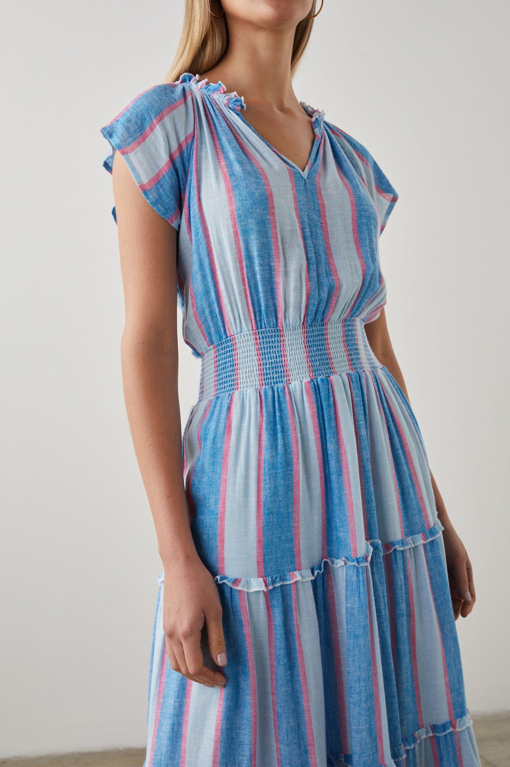 AMELLIA DRESS KONA STRIPE - FRONT CLOSE