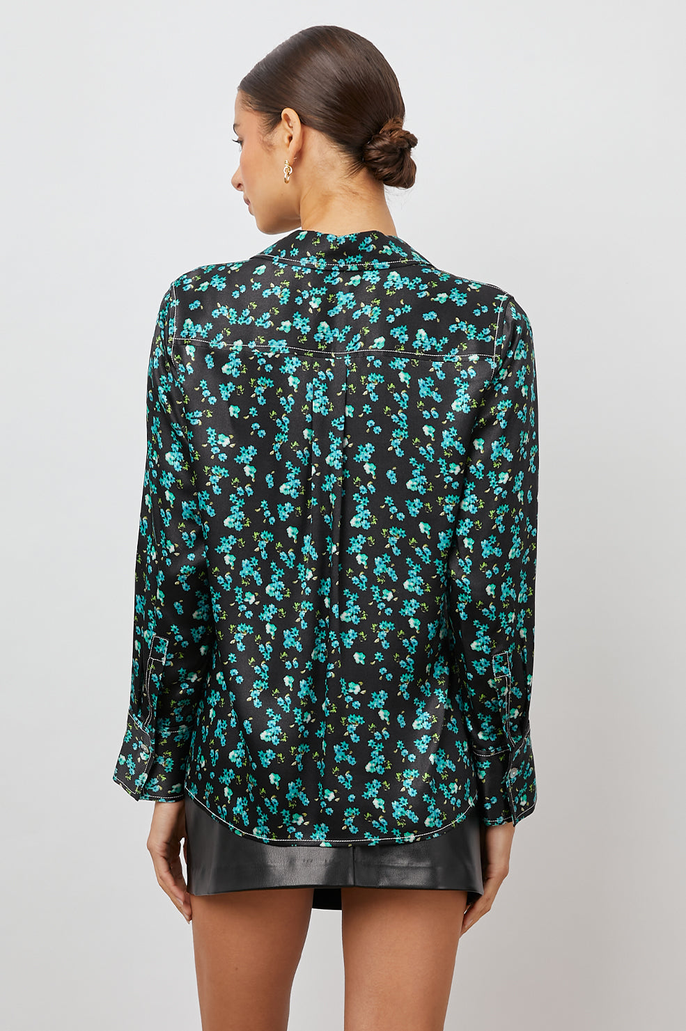 ANDREA MINT FLORAL TOP- BACK