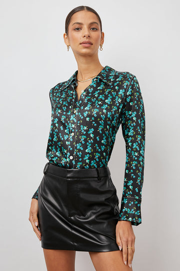 ANDREA MINT FLORAL TOP- FRONT