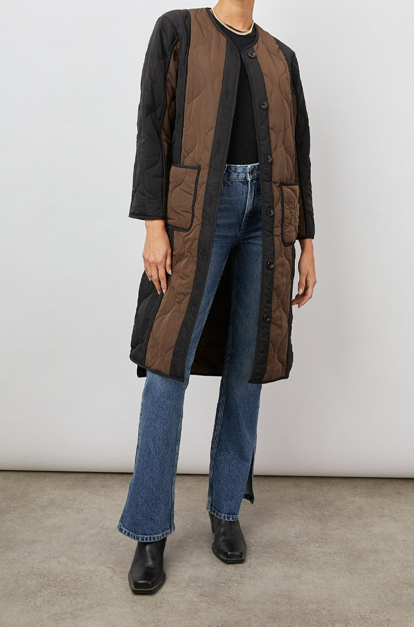 ANDRES BLACK BROWN MIX COAT-FULL FRONT BODY