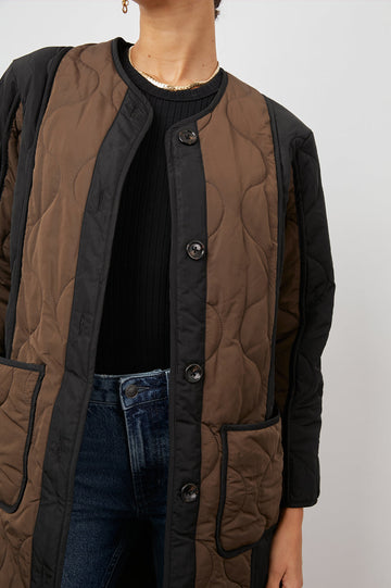 ANDRES BLACK BROWN MIX COAT-DETAIL