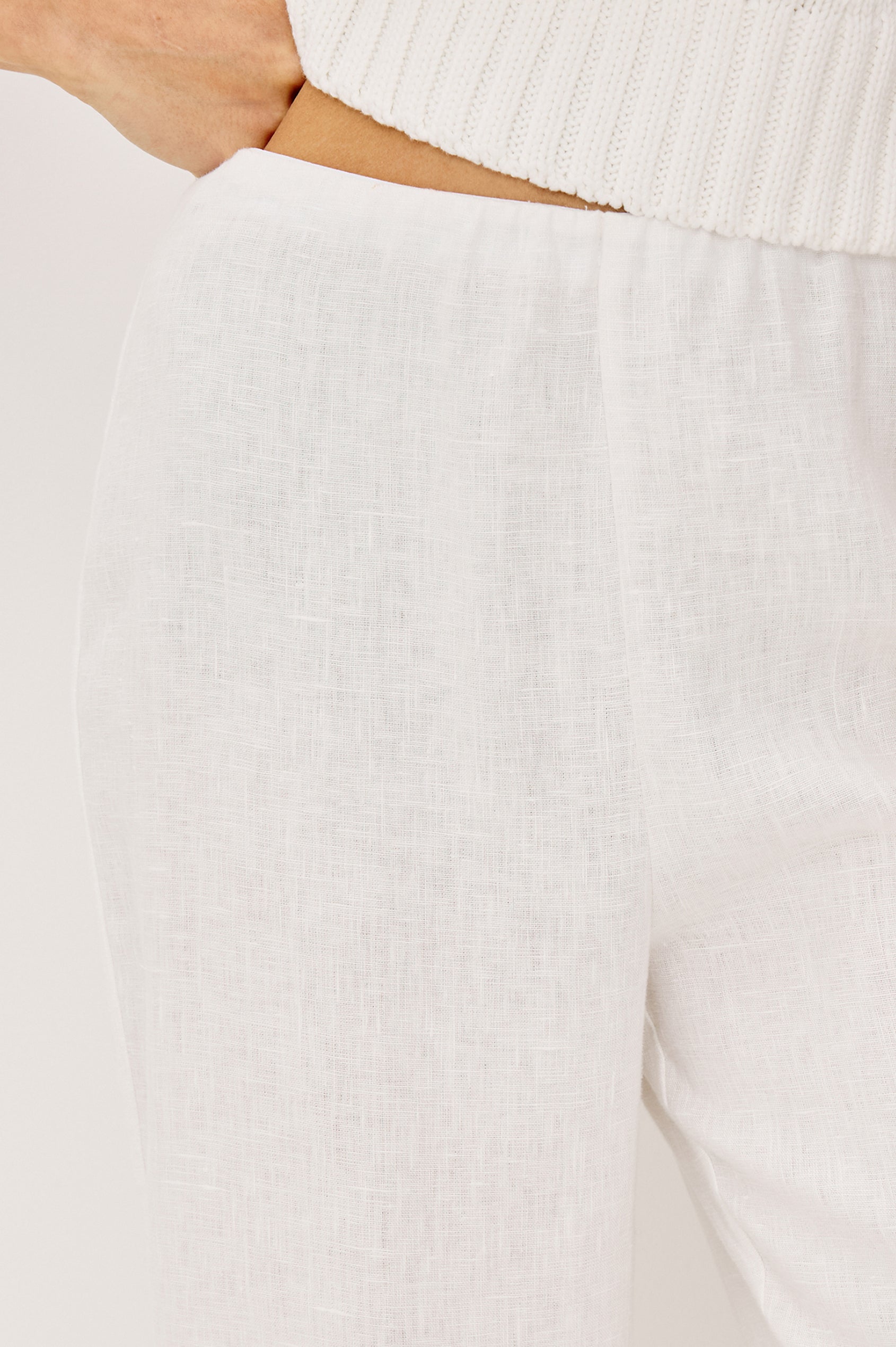 ANDRINE PANT - WHITE LINEN