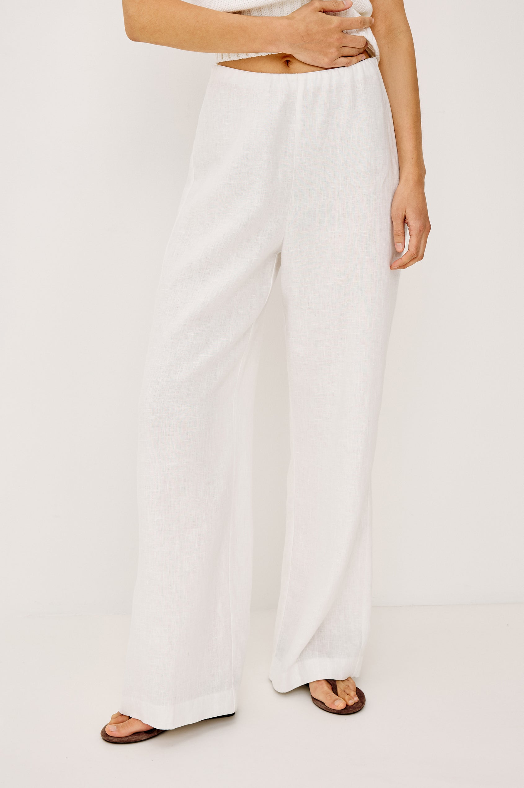 ANDRINE PANT - WHITE LINEN