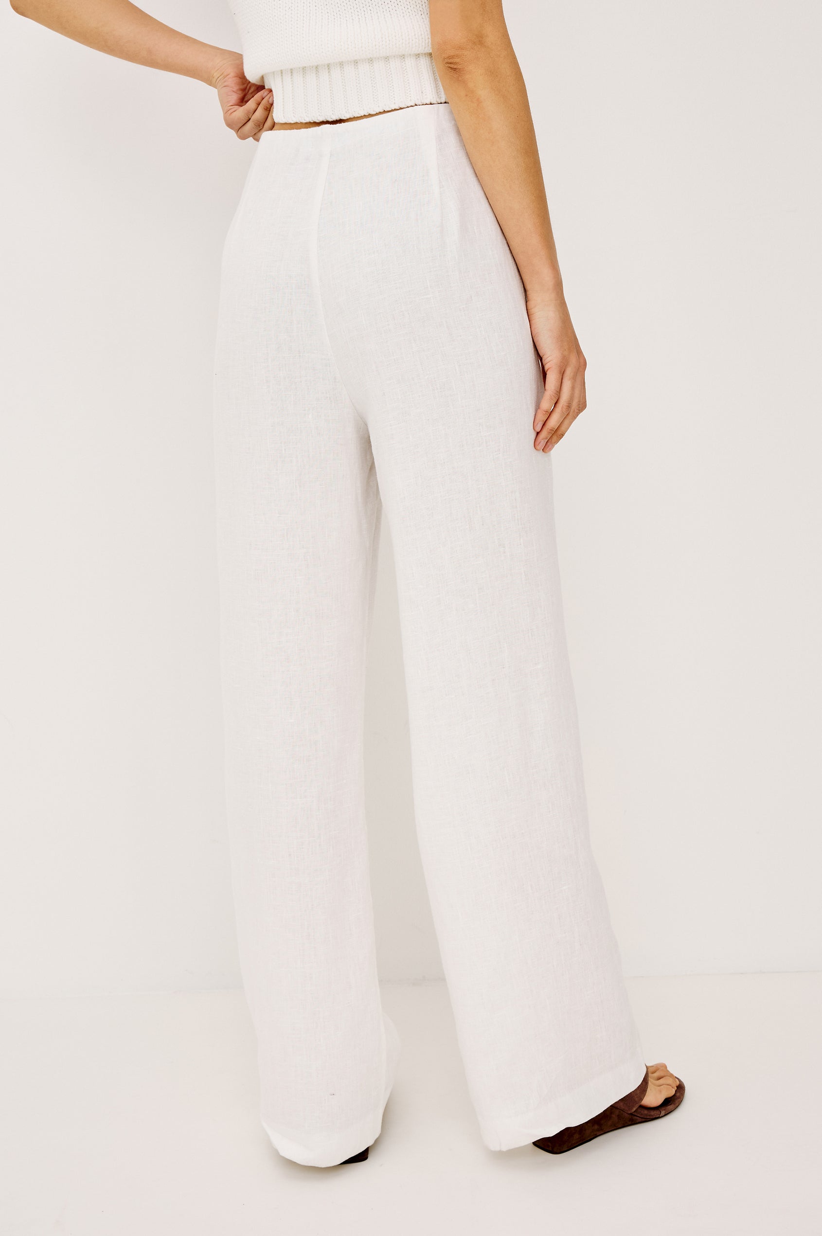 ANDRINE PANT - WHITE LINEN