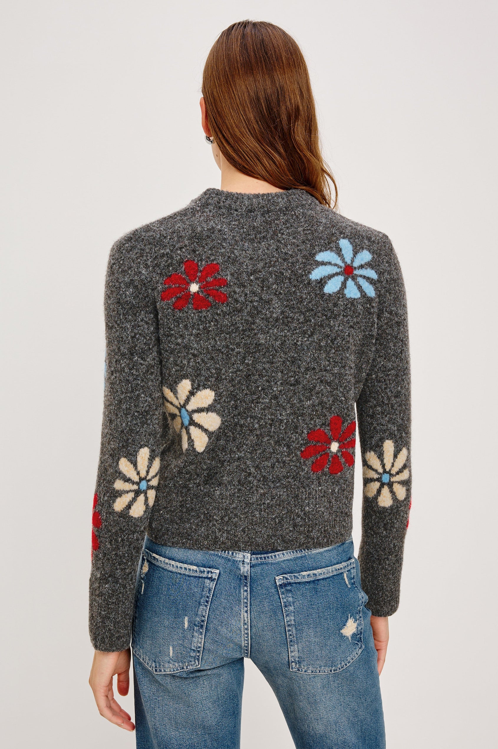 ANISE SWEATER - CHARCOAL WINTER FLORAL