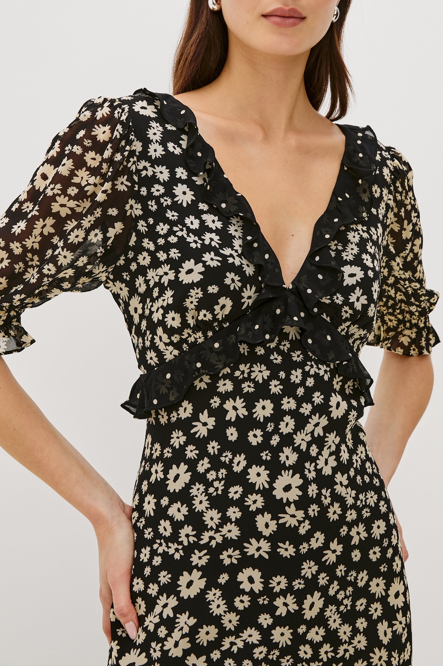 ANNMARIE DRESS - DAISY DOT COMBO