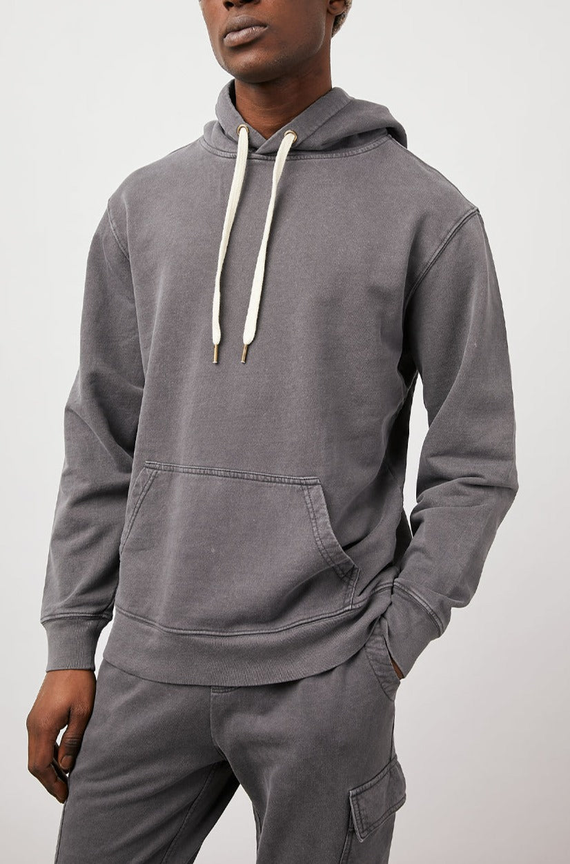 APOLLO CHARCOAL FROST HOODIE- FRONT HAND IN POCKET