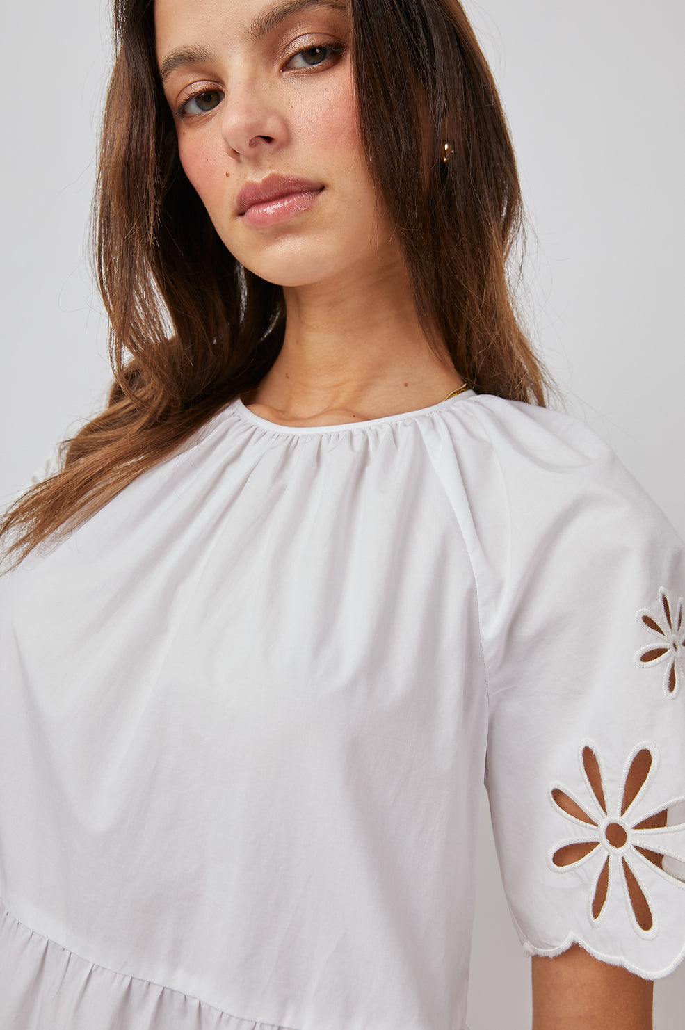 ARIELLE WHITE EYELET DRESS - DETAIL