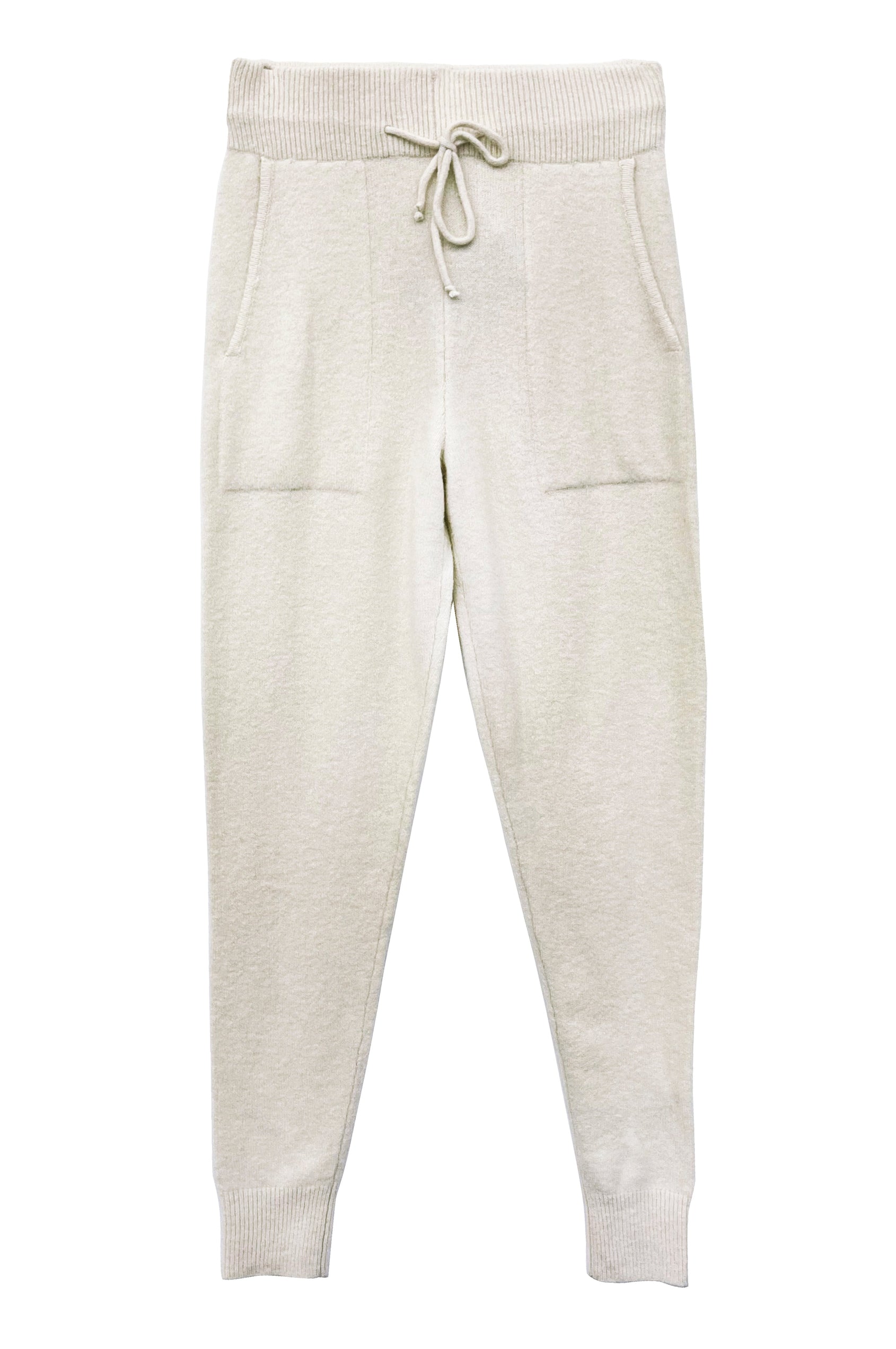 Ash Off White Drawstring Pant- flat