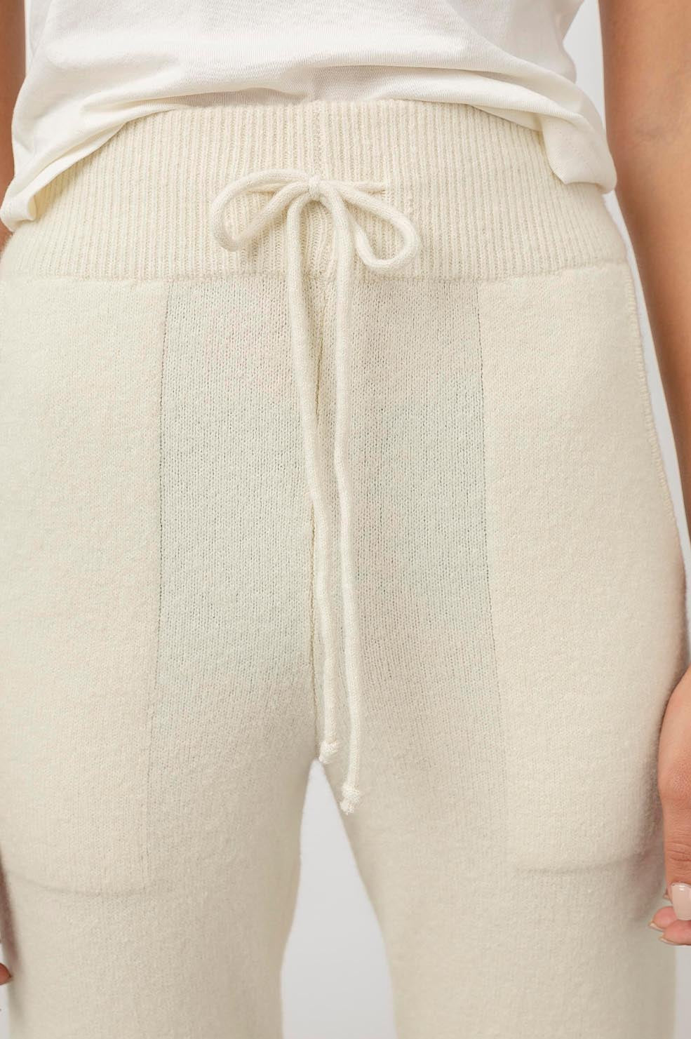 Ash Off White Drawstring Pant- detail