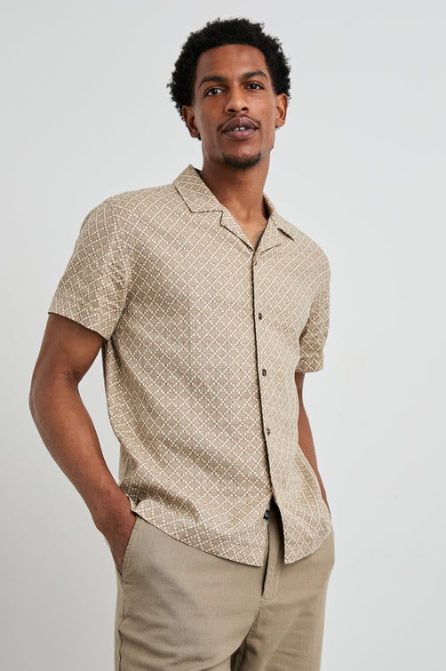 ATLAS SHIRT - IKAT OAT - FRONT BODY