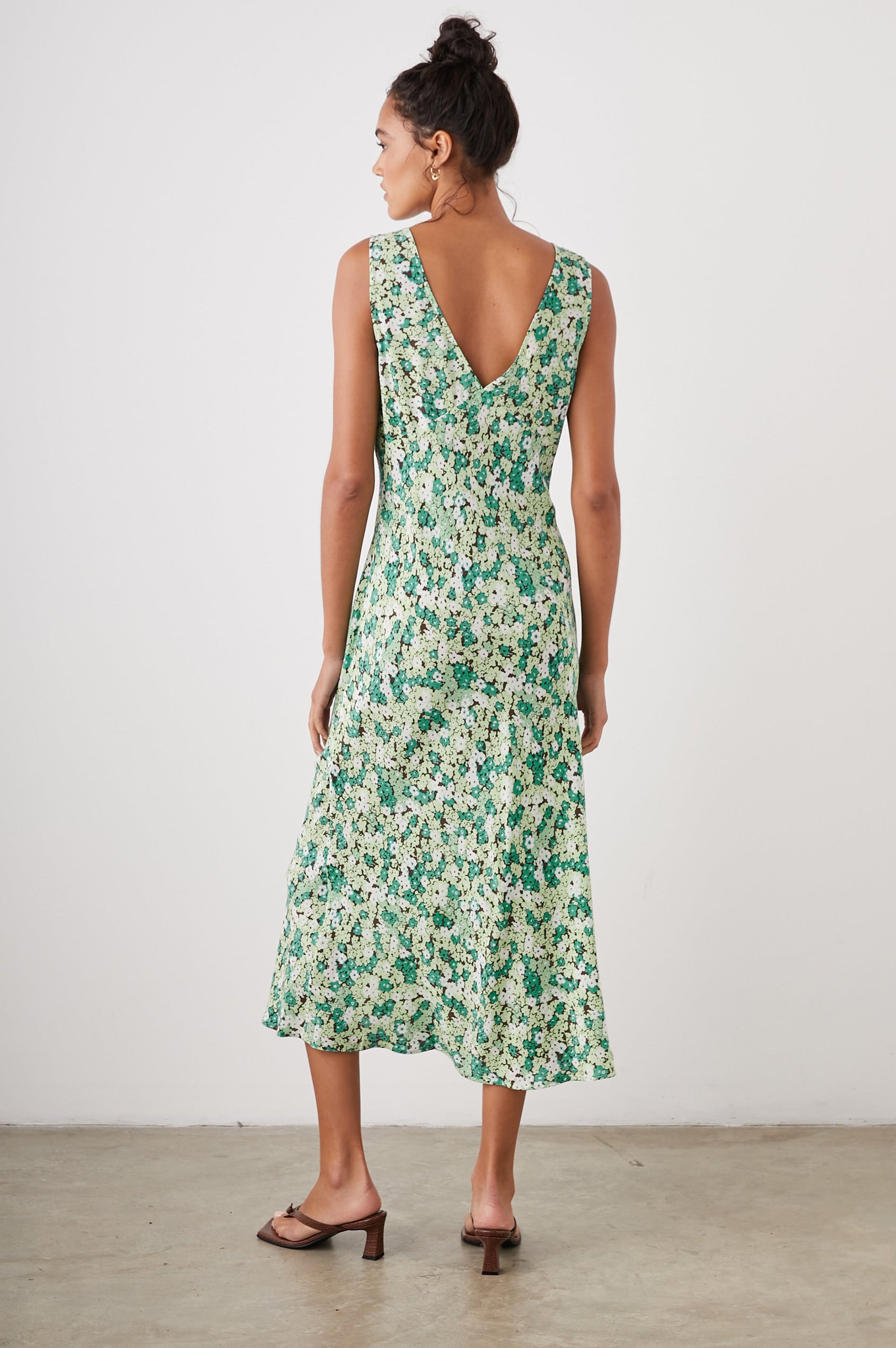 AUDRINA EMERALD BLOOM DRESS - BACK