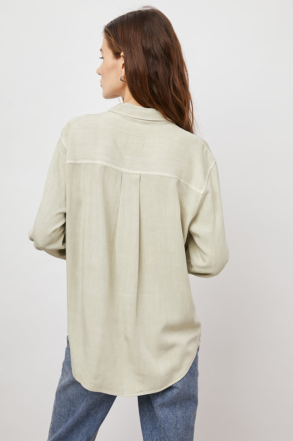 BARRETT LIGHT OLIVE LONG SLEEVE BUTTON DOWN-BACK