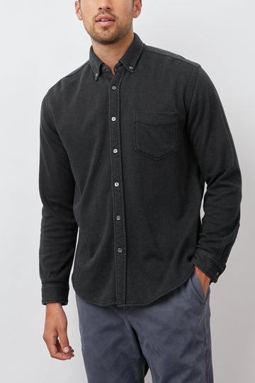 BERKELEY SHIRT WASHED BLACK - FRONT BODY