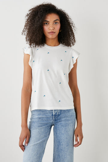 BIRDIE TOP BLUE BUD EMBROIDERY - FRONT