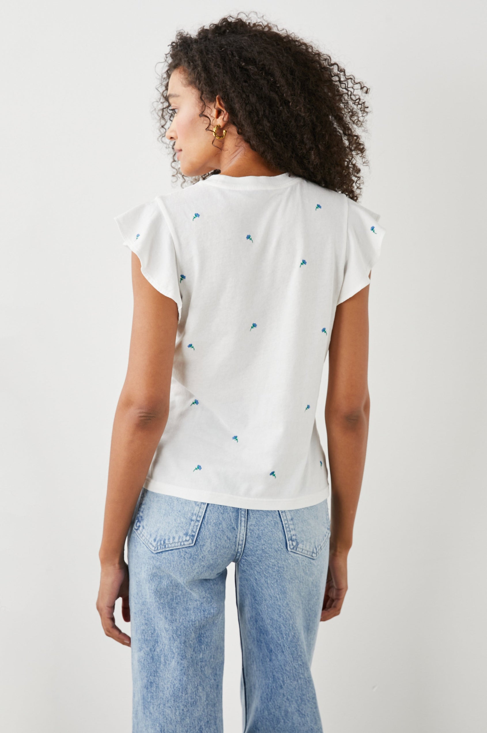 BIRDIE TOP BLUE BUD EMBROIDERY - BACK