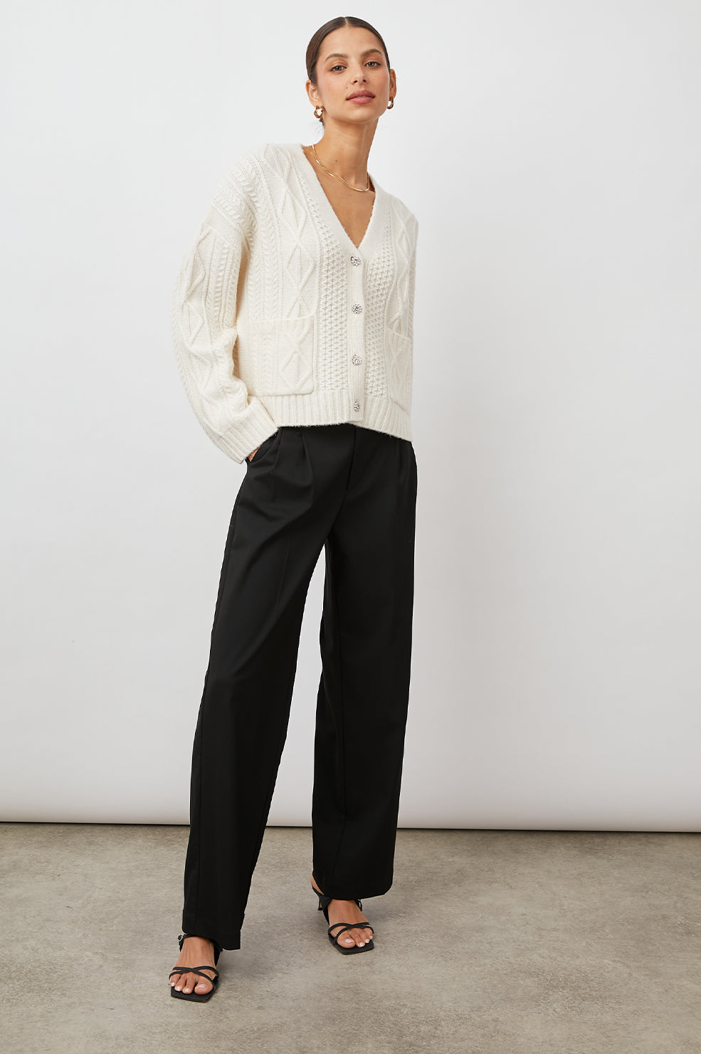 BIXBY IVORY CARDIGAN-FULL FRONT BODY