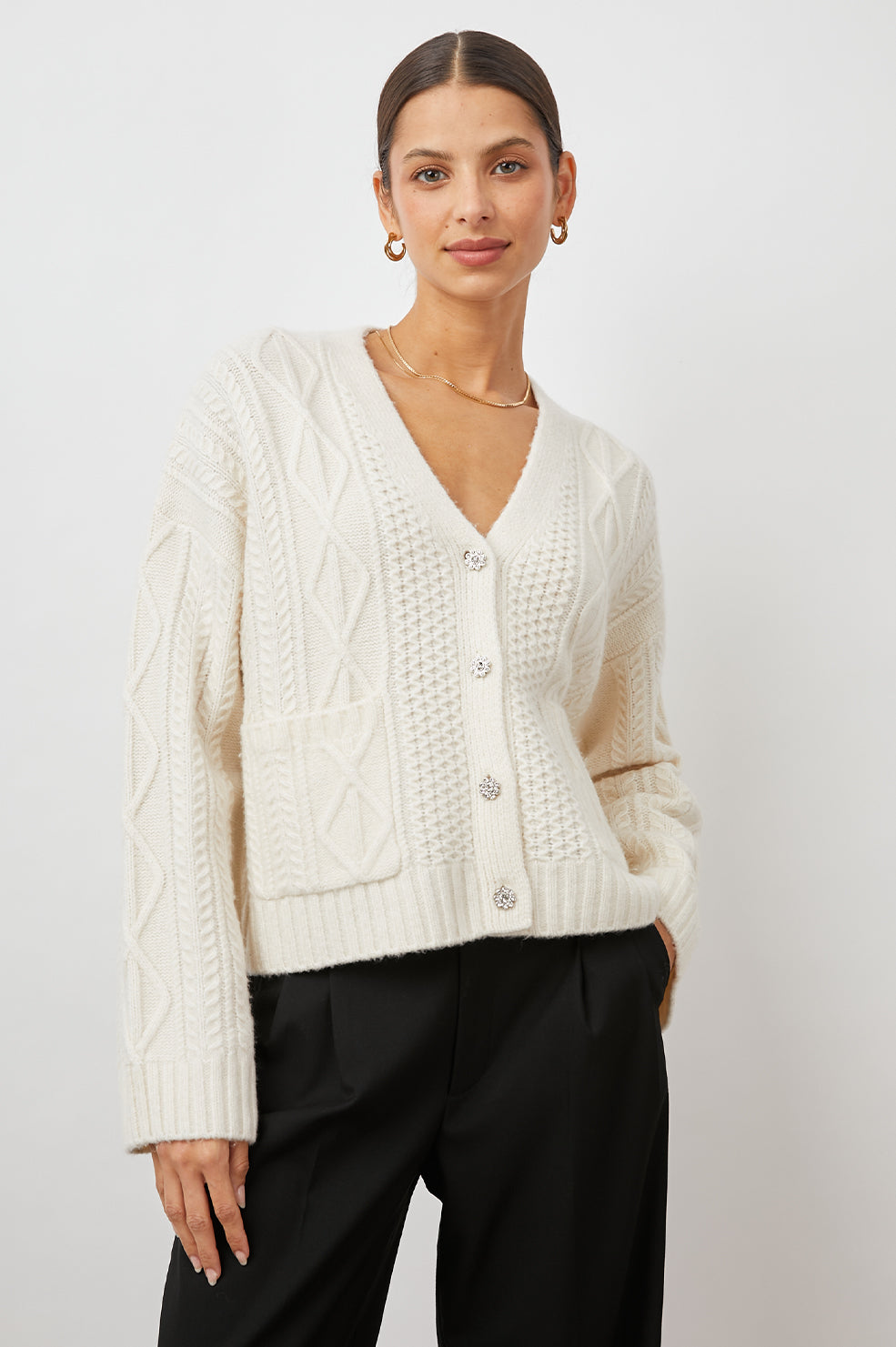 BIXBY IVORY CARDIGAN- FRONT