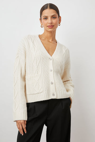BIXBY IVORY CARDIGAN- FRONT