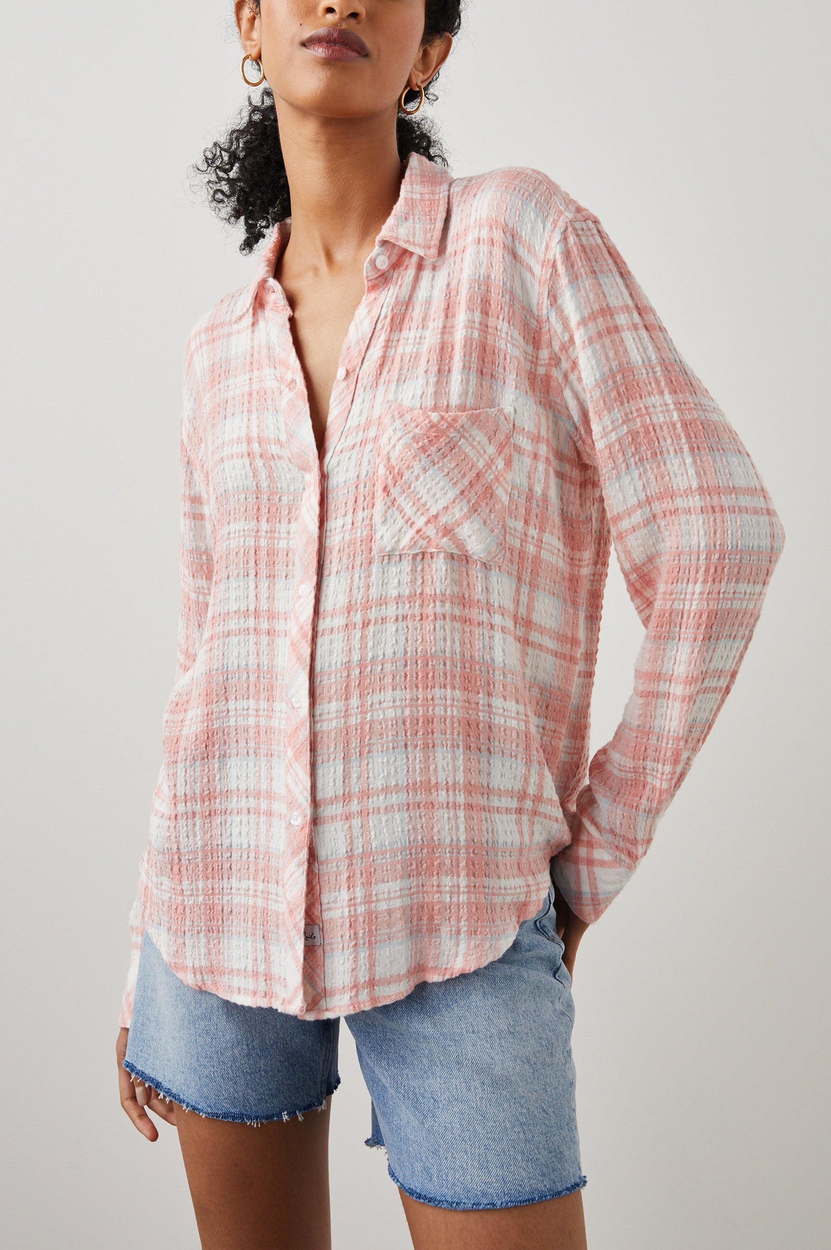 BRADY SHIRT - WHITE PEACH CLOUD - FRONT 