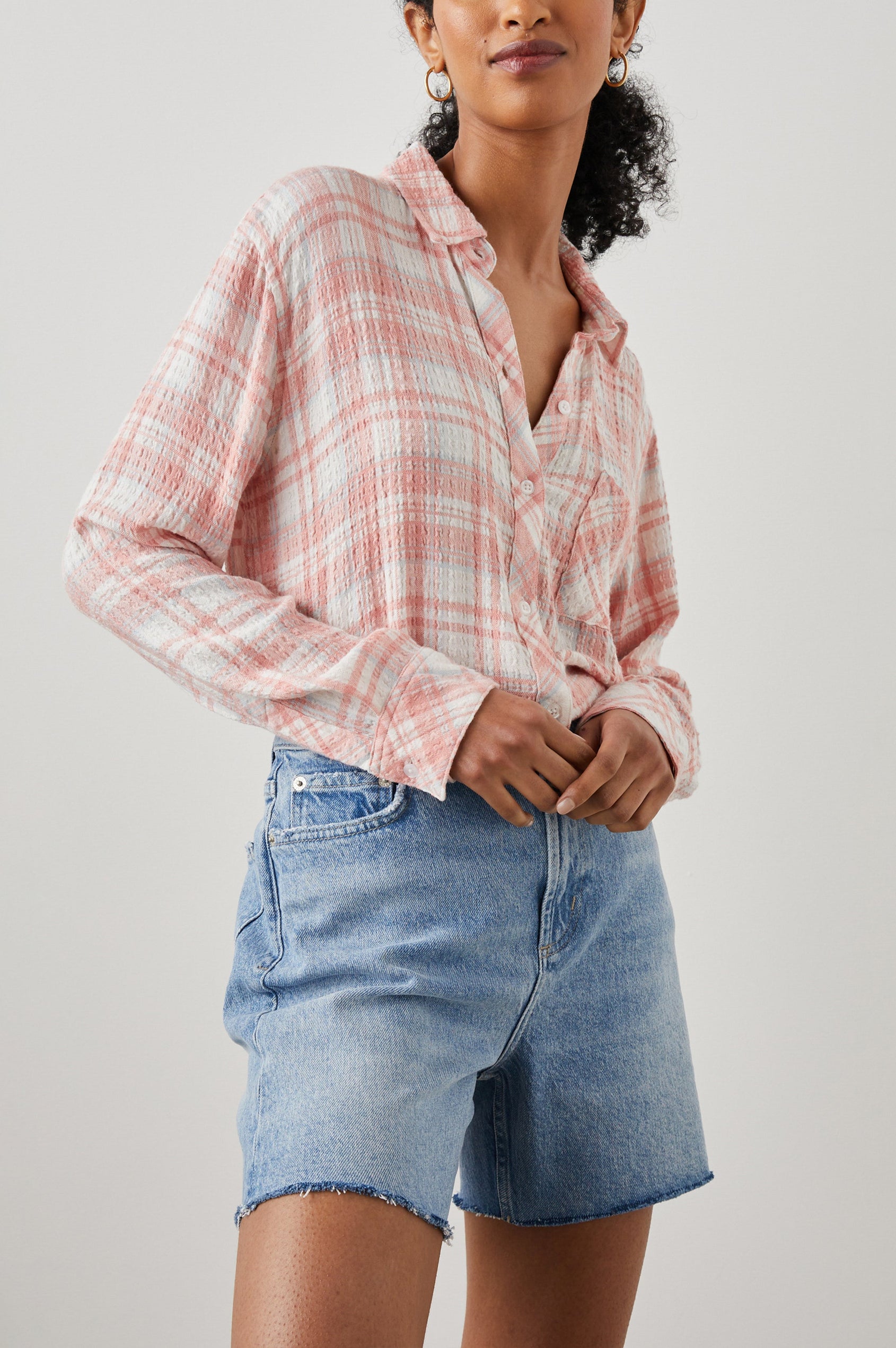 BRADY SHIRT - WHITE PEACH CLOUD - FRONT BODY