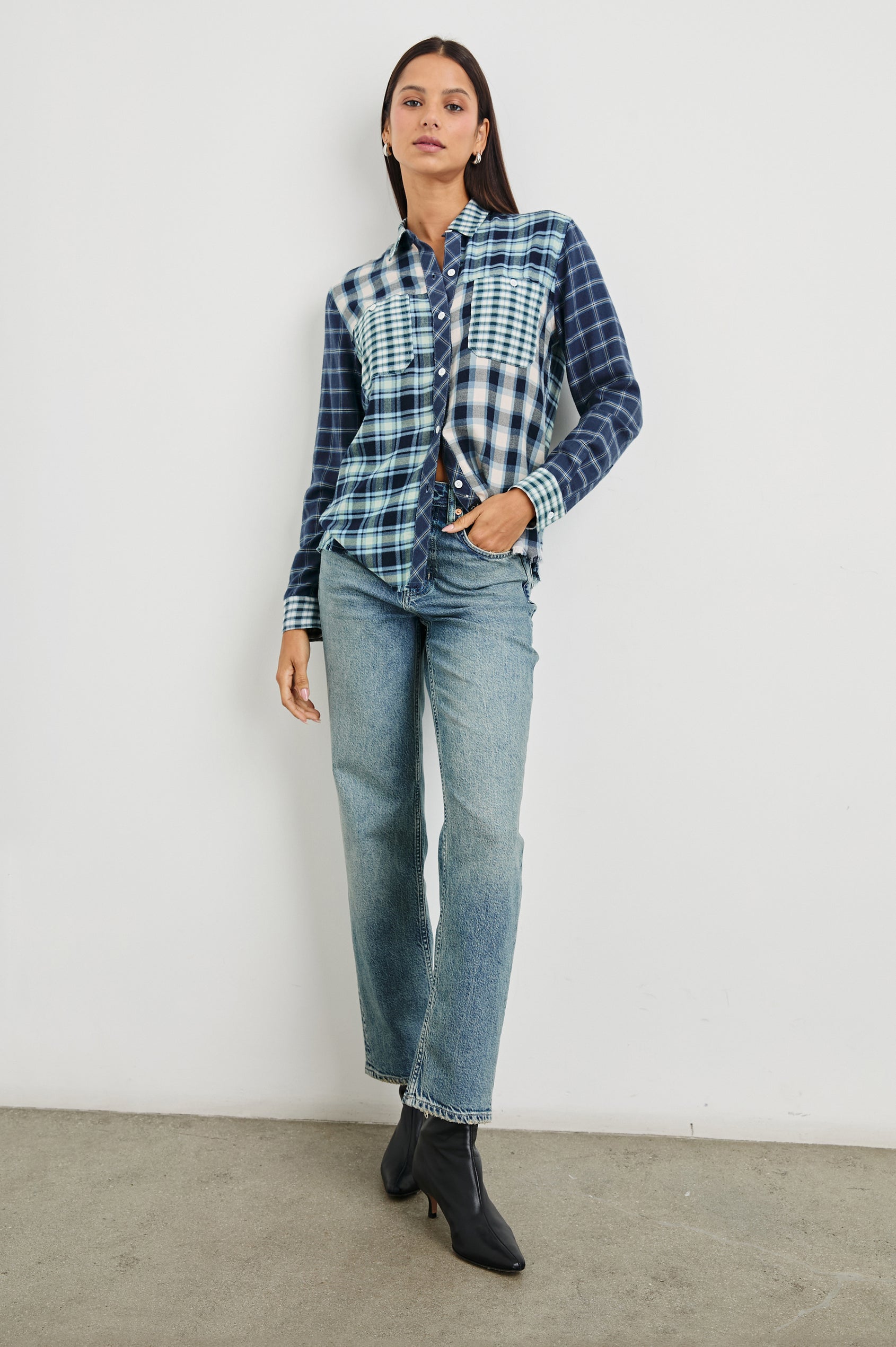 BRANDO-SKY-NAVY-MIXED-PLAID-FULL FRONT BODY
