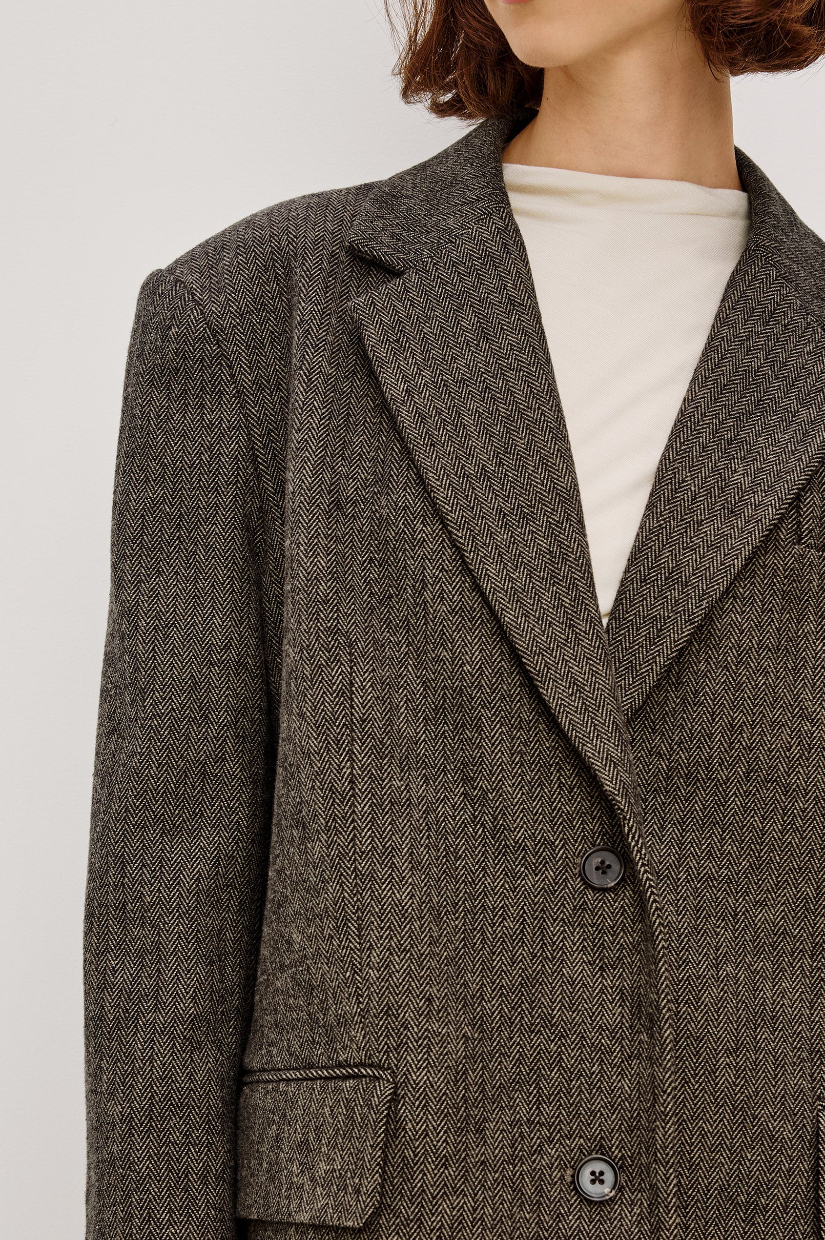 BRIDGES BLAZER - CAMEL BLACK HERRINGBONE