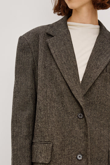 BRIDGES BLAZER - CAMEL BLACK HERRINGBONE