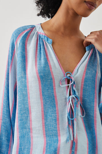 BRIELLE TOP KONA STRIPE - TIE DETAILS