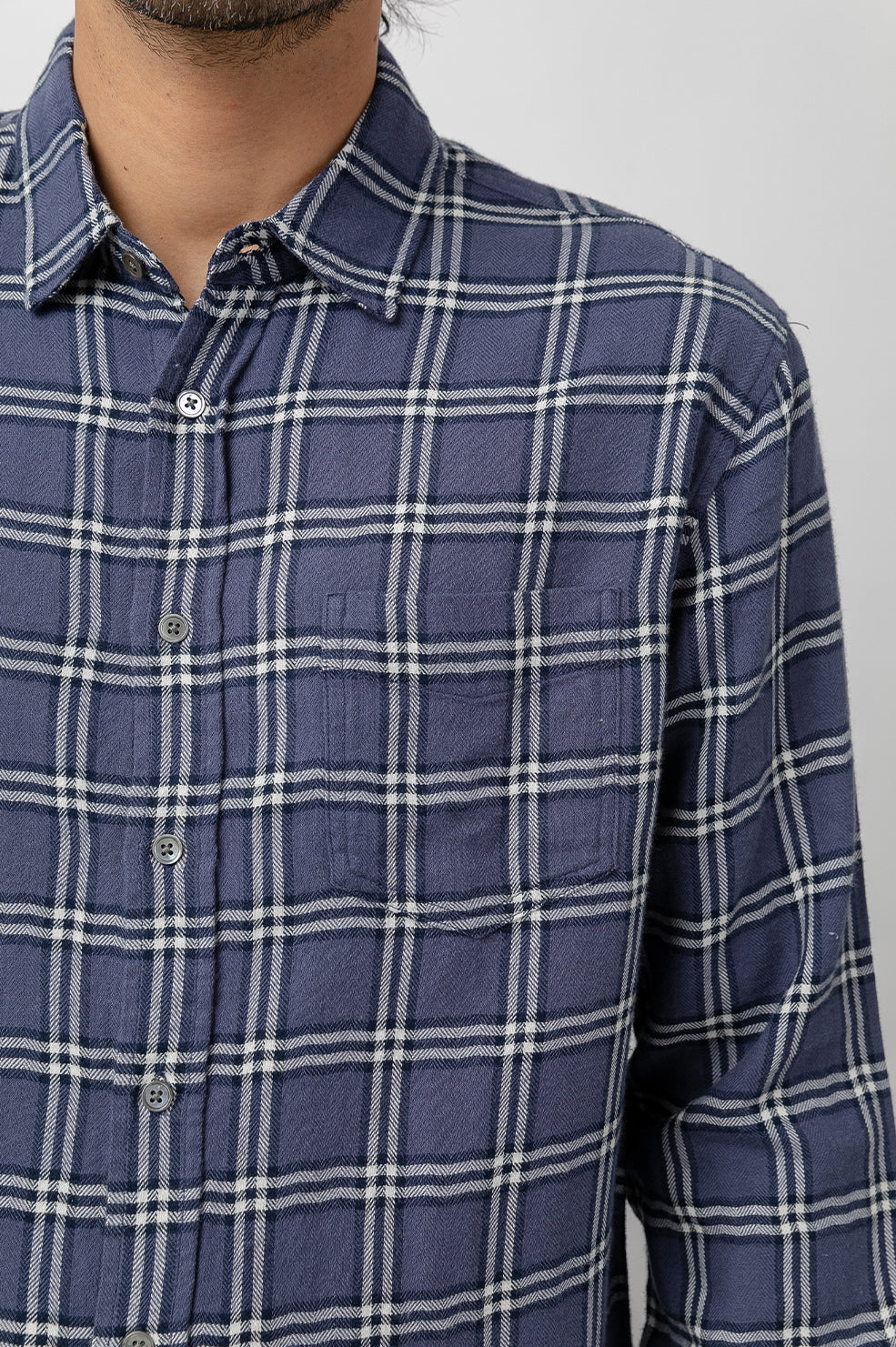 Lennox Blue Smoke Alloy Shirt- detail