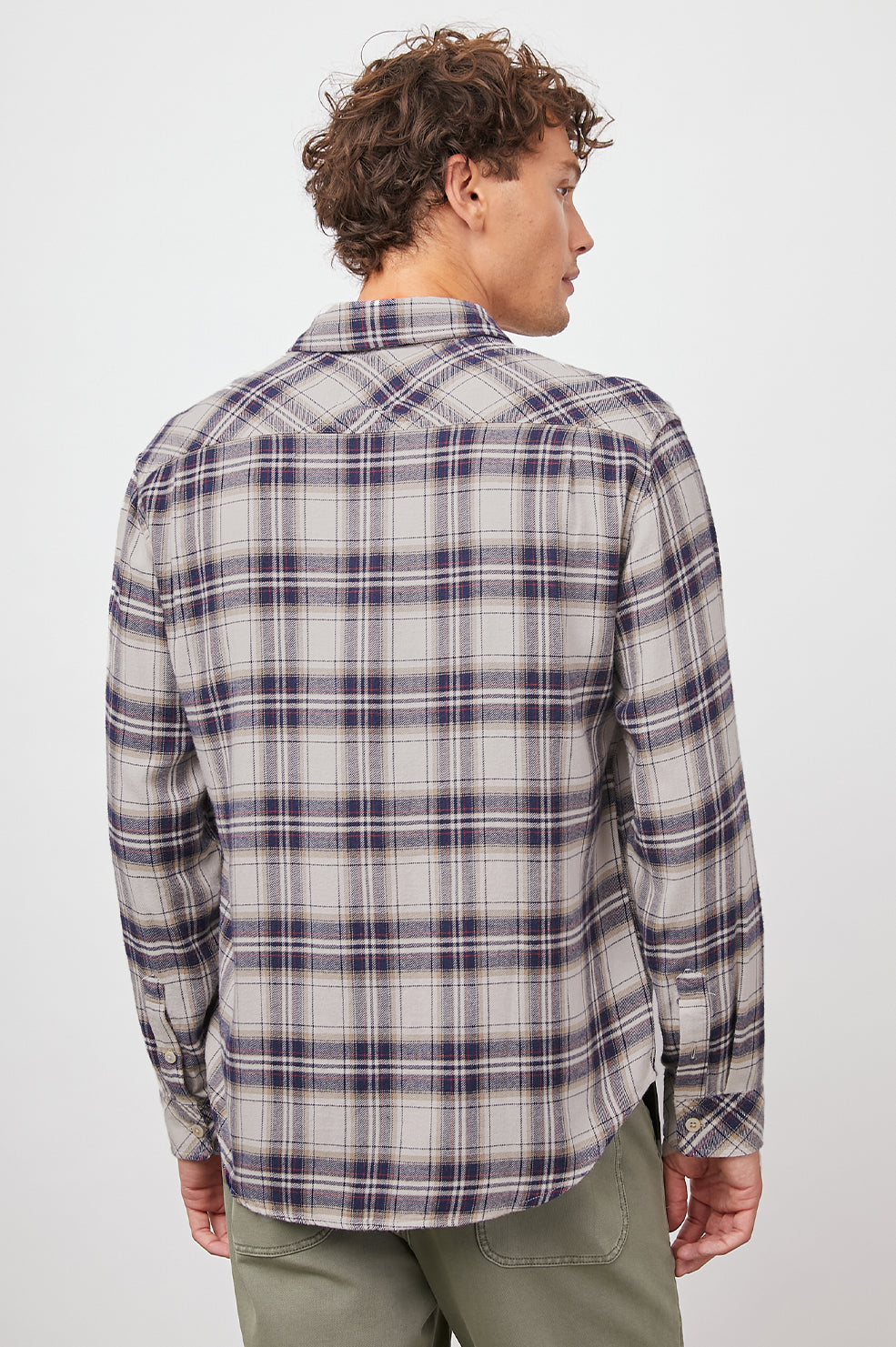 BRUSHED LENNOX SYCAMORE CAMP BUTTON DOWN LONG SLEEVE-BACK