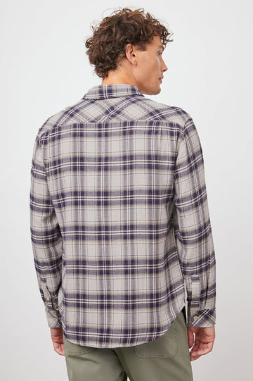 BRUSHED LENNOX SYCAMORE CAMP BUTTON DOWN LONG SLEEVE-BACK