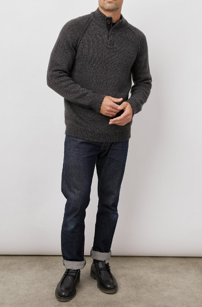 Buckley Smoke Quarter Button Long Sleeve - full front