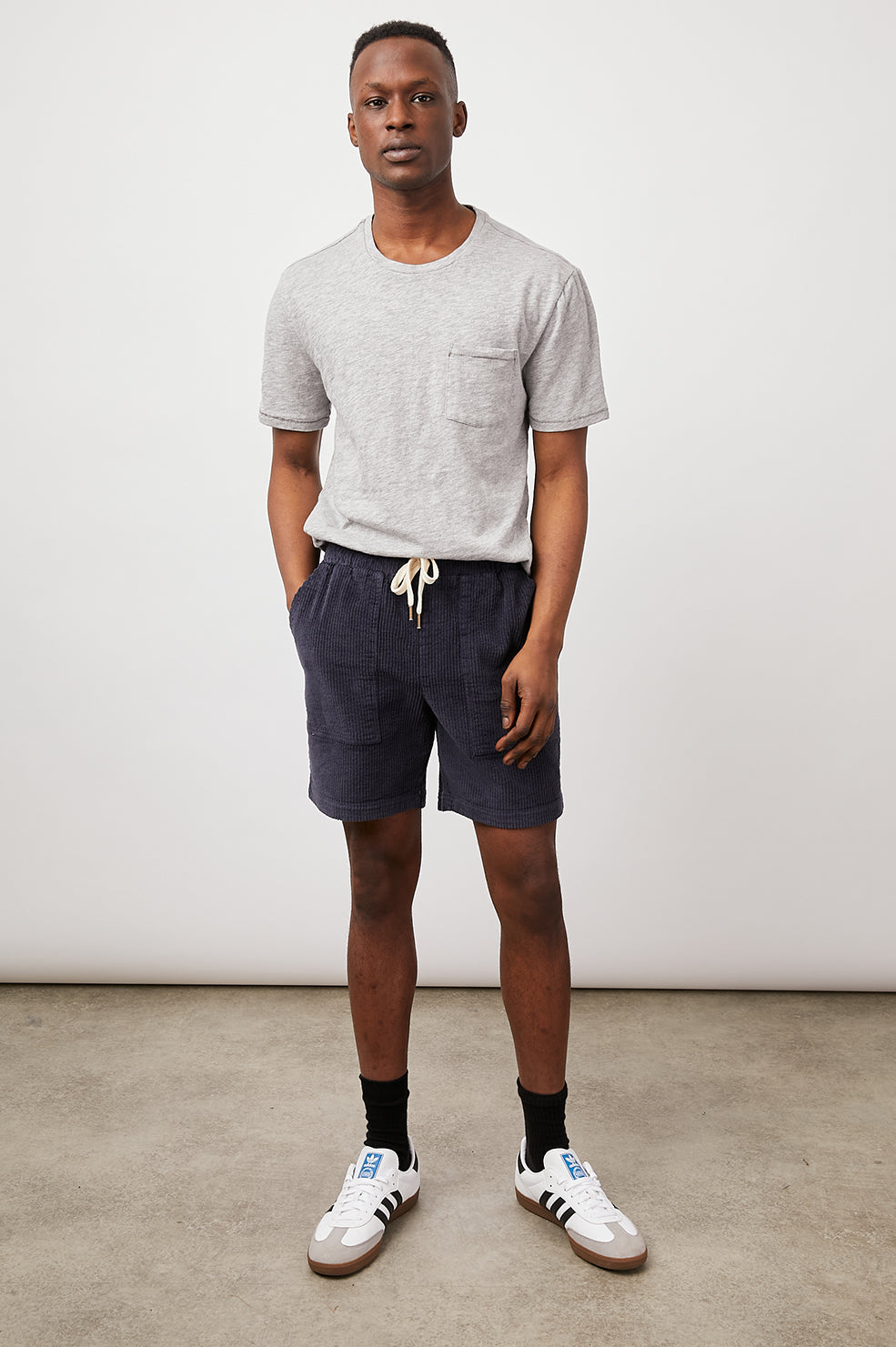 CALEB NAVY SHORT- FULL FRONT BODY
