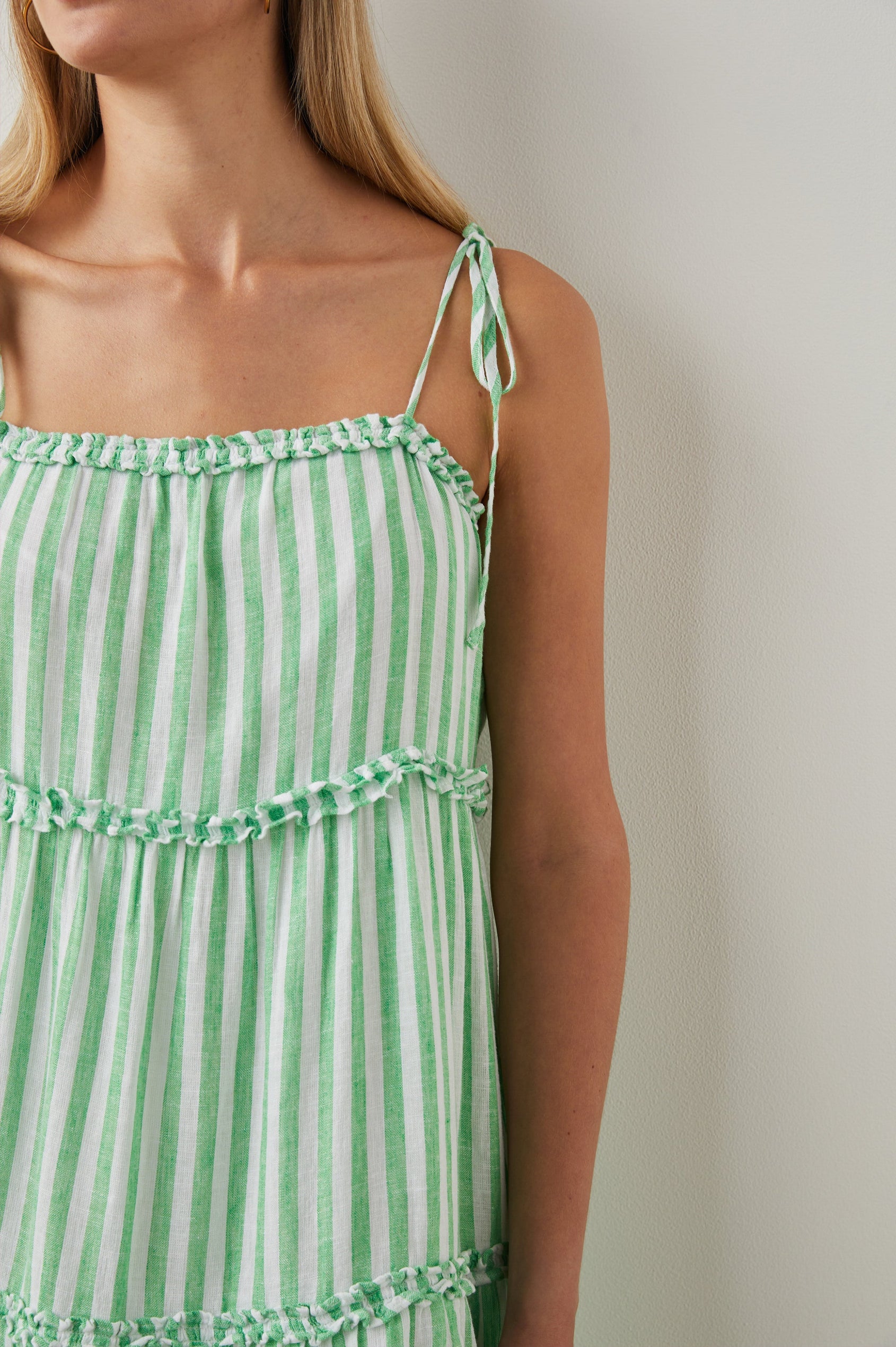CARALYN DRESS - CAYMAN GREEN STRIPE