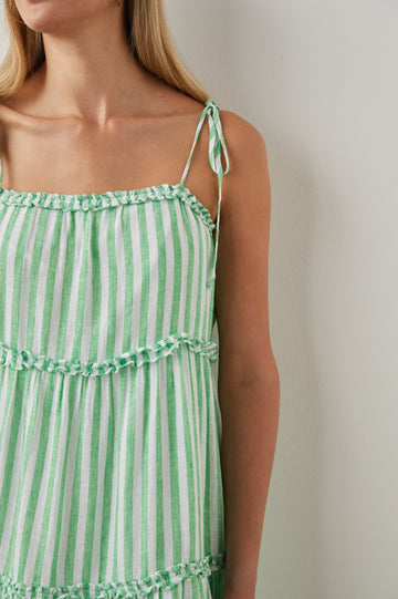 CARALYN DRESS - CAYMAN GREEN STRIPE