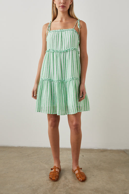 CARALYN DRESS - CAYMAN GREEN STRIPE